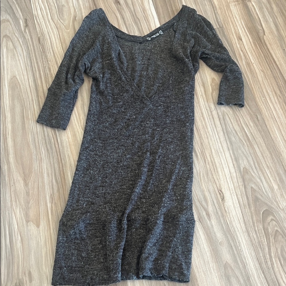 Gray 3/4 Sleeve Dress